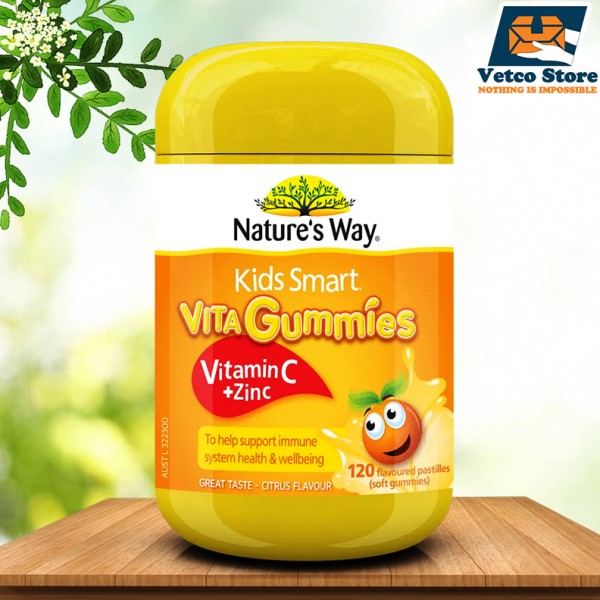 Kẹo Kids Smart Vita Gummies bổ sung Vitamin C & Kẽm cho bé